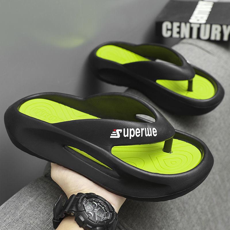 Wholesale Large Size Stepping Touching Character slippers Men EVA Beach Shoes Soft Soles Raised Height External Wearing Sandals