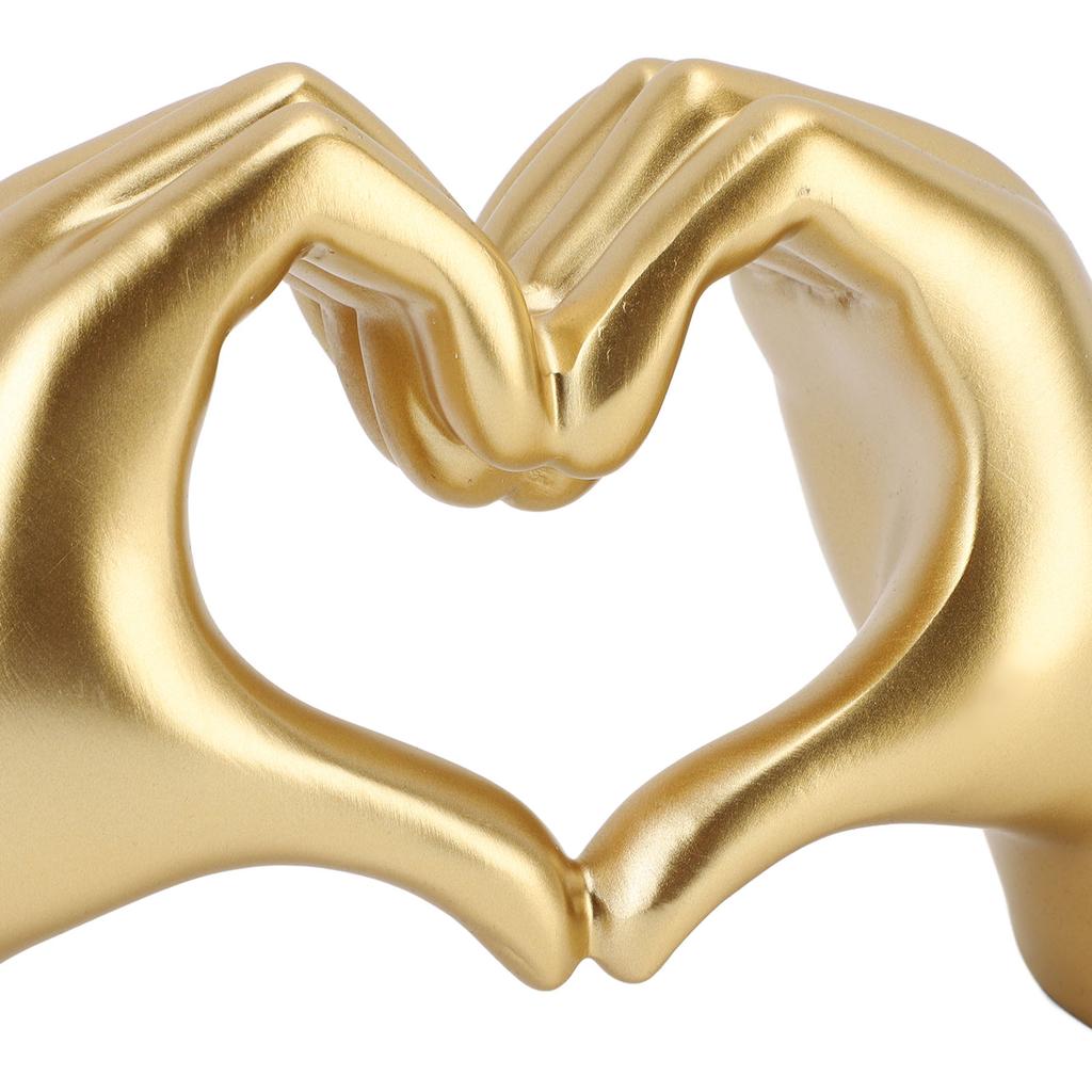 Herz Hände Skulptur Harz Ästhetische Geste Dekoration Modernes Herz Zeichen Statue Kunst Figur für Couchtisch Regale Hochzeit Golden