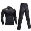 Men Women Tactical Camo Long Sleeve Shirt Pants Set Outdoor Hiking Camping Breathable Cotton Loose Fit