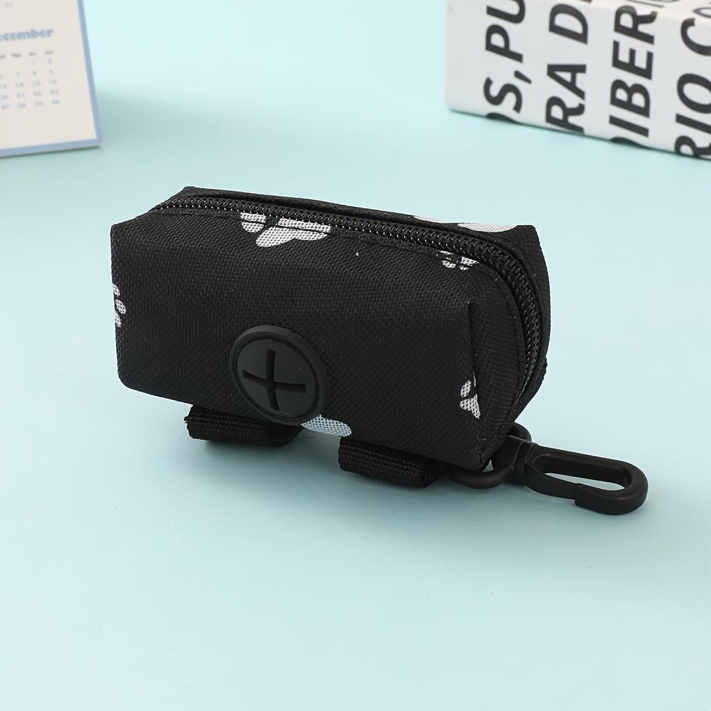 Portable Dog Waste Bag Dispenser - Durable Polyester, Convenient Pet Poop Bag Holder for Outdoor Use