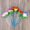 Healifty 20pcs Flower Bendable Straws Hawaiian Party Umbrella Plastic Cocktails Drink Straws Summer Beach Swimming Pool Favors for Tropical Luau