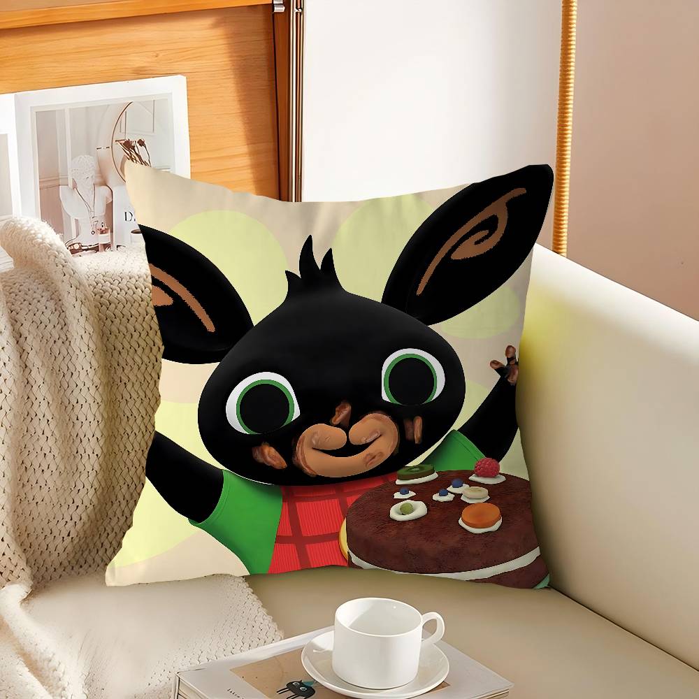 

B-Bing Rabbit Cushion Cover Pillowcase Upholstery Sofa Throw Pillow Home Decor Pillowcas 24x24Inch