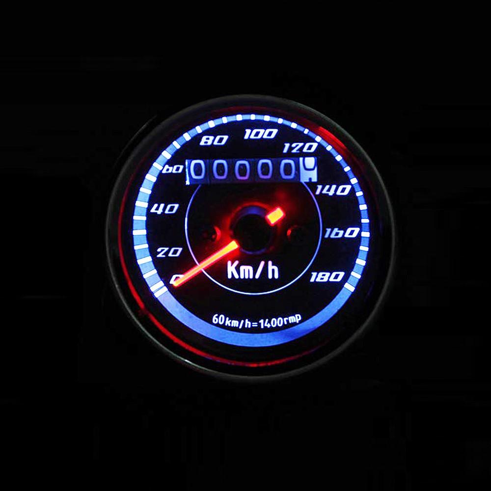 1PCS Universal Motorcycle Speedometer Meter Double Color LED Light Odometer Speed Meter Gauge Miles For Motorcycle Hot