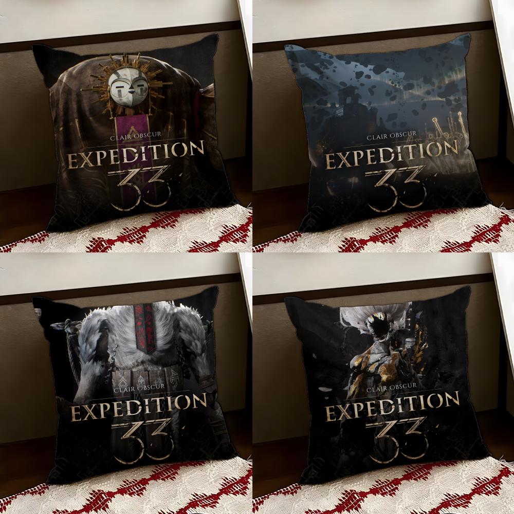 CClair Obscur EExpedition 33 Cushion Cover Reversible Soft Durable Pillow Cover Home Car MultiScene Use for Daily Comfort