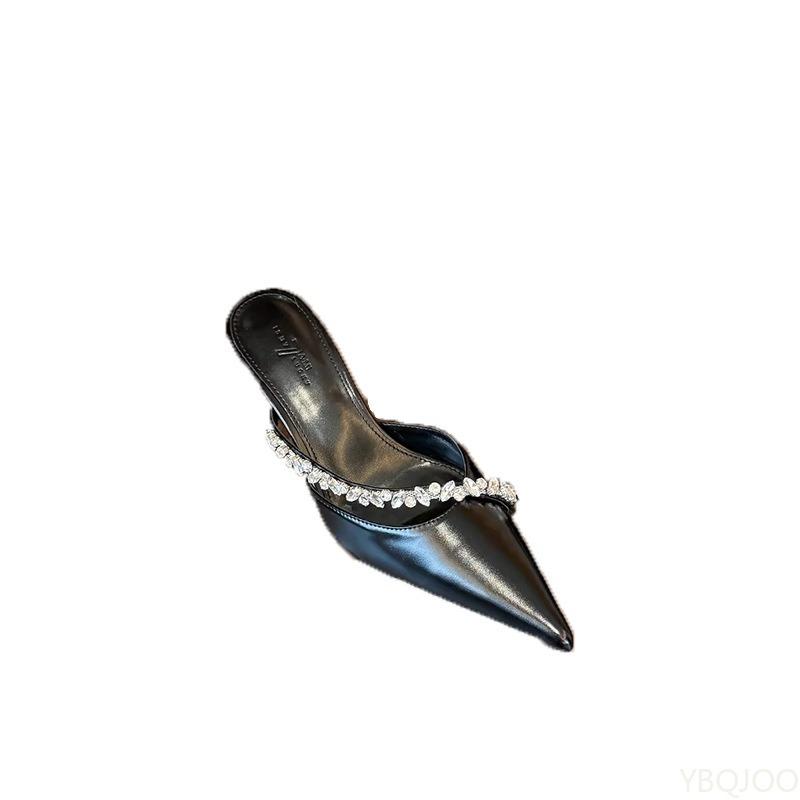Fashion 2025 New Summer Comfortable Single Shoes In Baotou Rear Air Simple Fashionable Elegant Versatile Women's Pointed High Heels