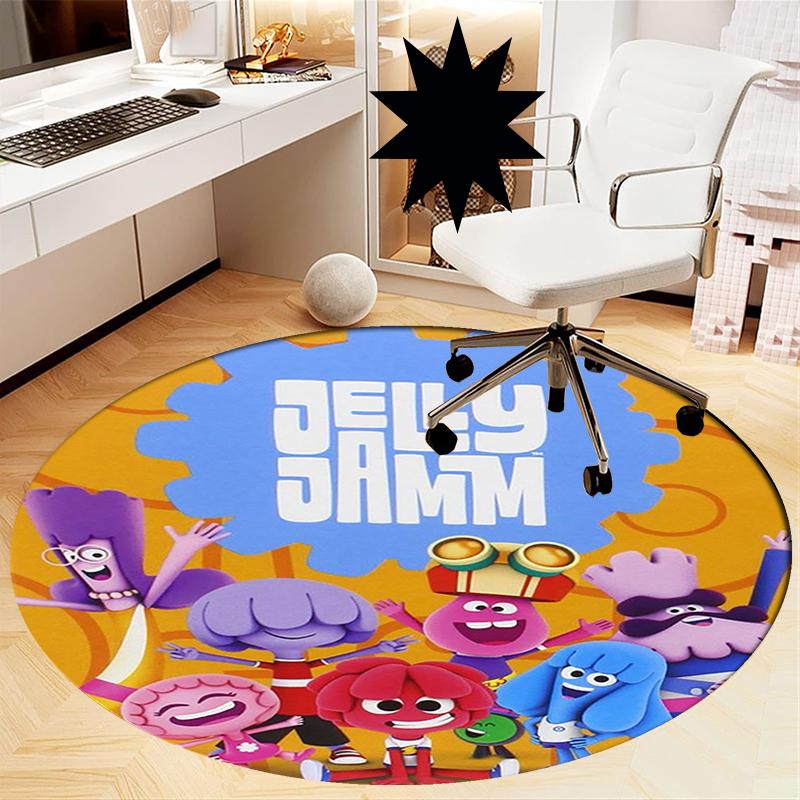 Jelly Jamm Printed Round Rug Carpet Chair Rug Area Rug Entryway Doormats,for Office Chair Living Room Bedroom Kitchen Room.