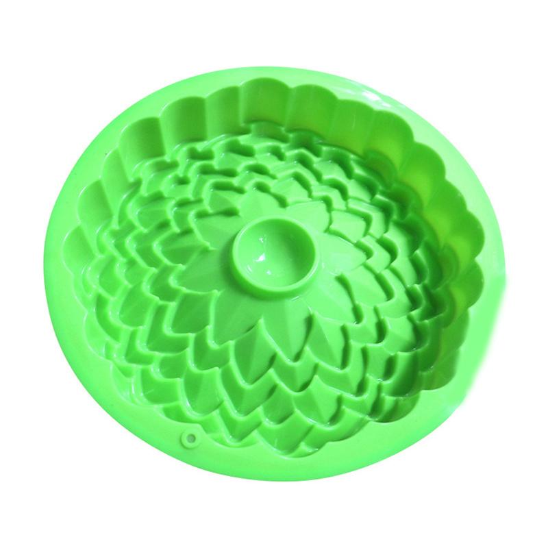 Round Sunflower Silicone Stencil Large Casting Die Soft Baking Pan For Cake DIY Craft 22.5cm