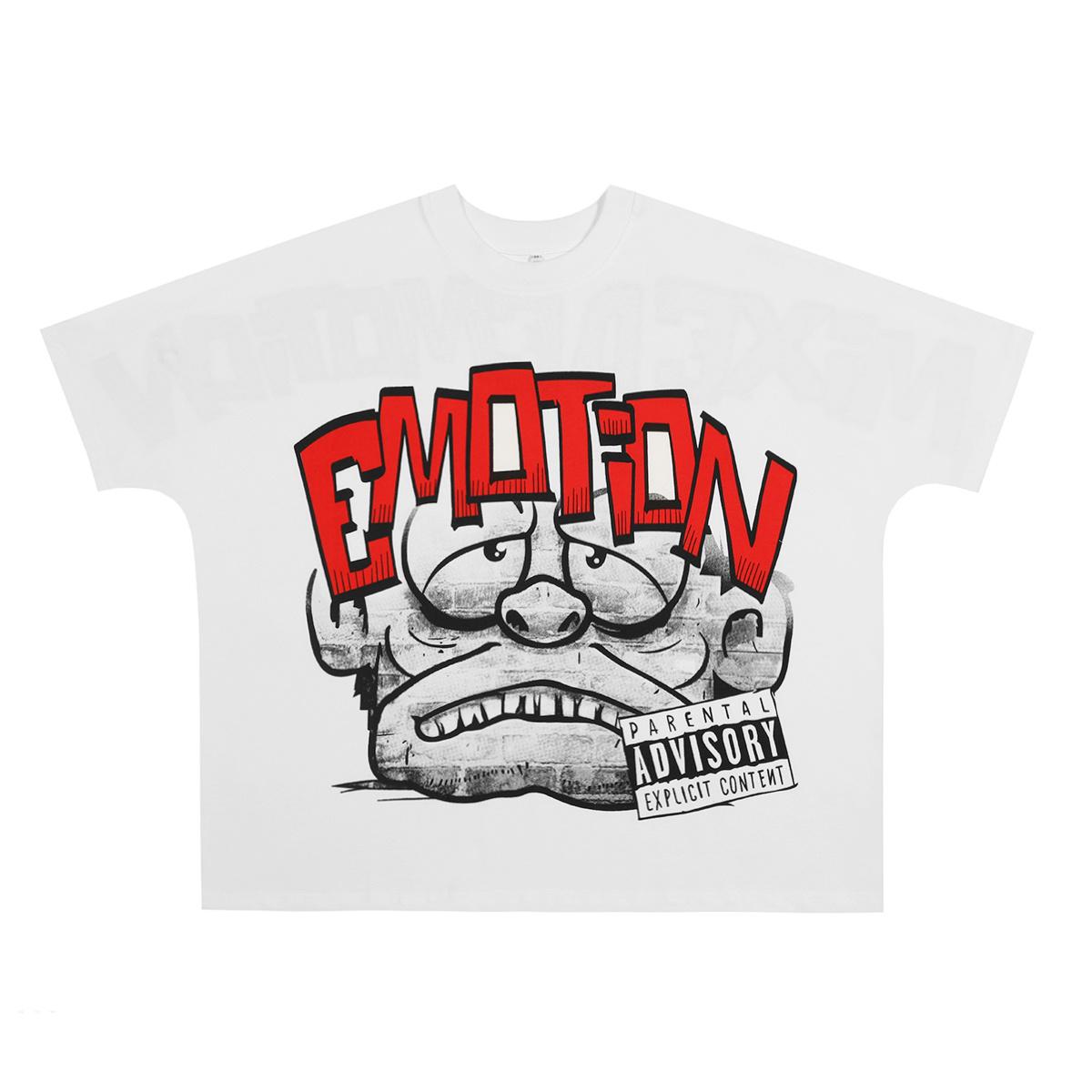 Summer Men s and Women s Mixed Emotion Cartoon Monkey Print Oversized T-Shirt Streetwear Cotton Short Sleeve Tee S