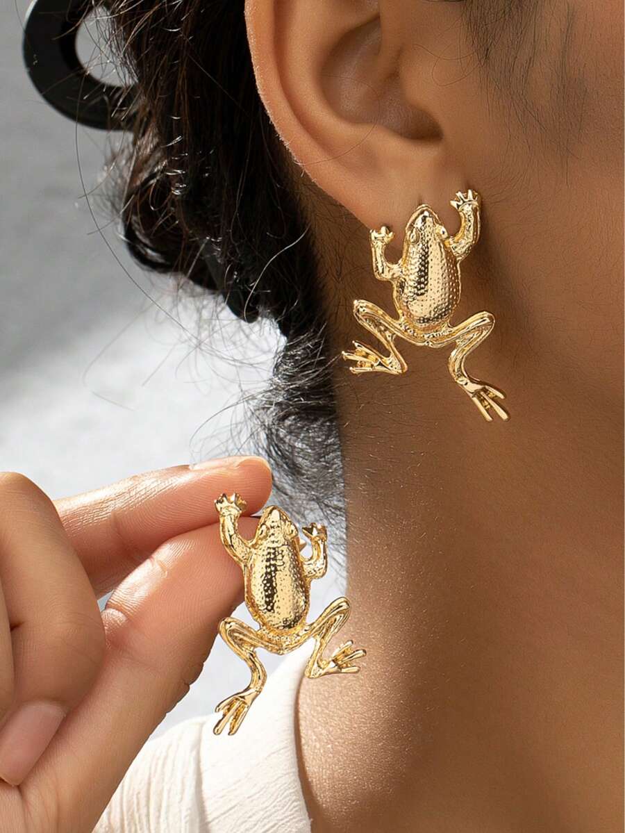 1 Pair Versatile Minimalist Frog Stud Earrings for Women