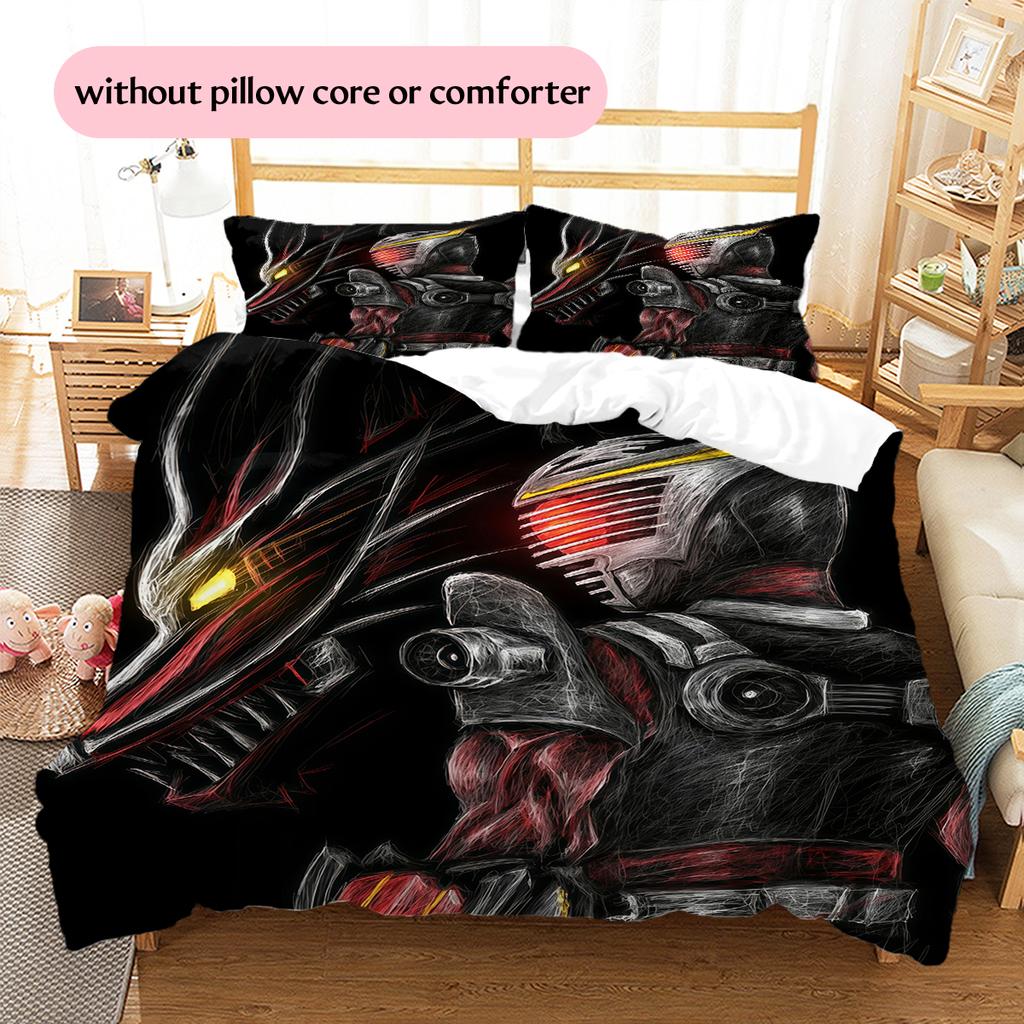 Rider CharactersPattern Bedding Quilt Set Home Decoration Gift (1 * duvet cover + 2 * pillowcase without core)