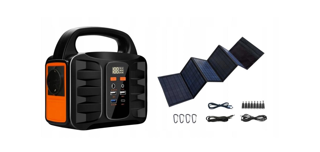 

Denver PPS-42000 - портативна зарядна станція, літієвий акумулятор 42000 мАг + сонячна панель, Denver чорний