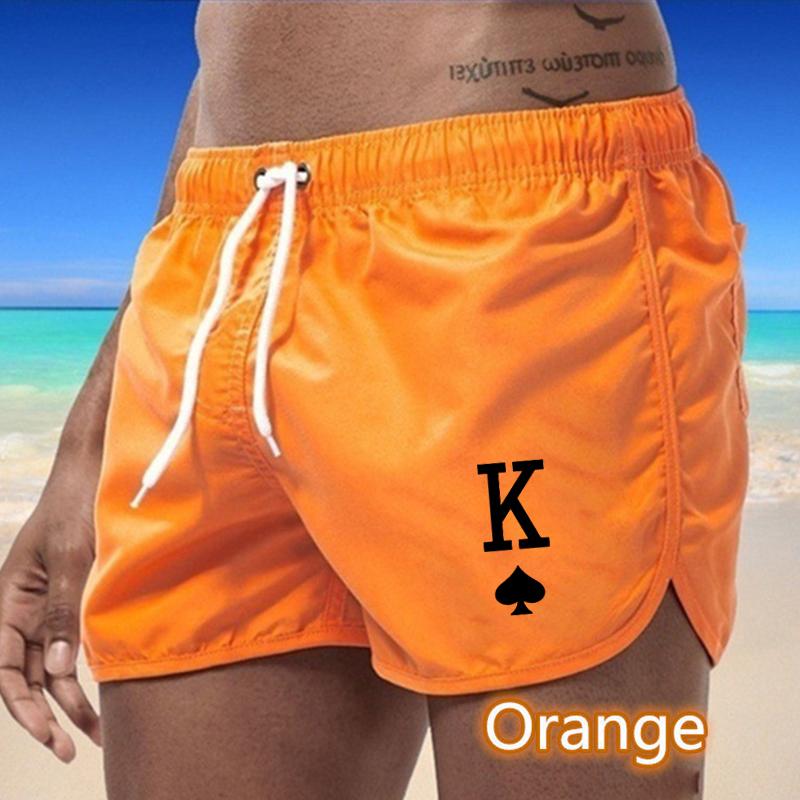 

BBK-22 2025 Summer Men s Quick-Drying Swim Trunks Sports Pants Swimwear Beach Shorts Jogging Shorts S оранжевый