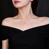 925 Silver Gold Plated Zircon Necklace for Women Birthday Party Gift Pendant Jewelry