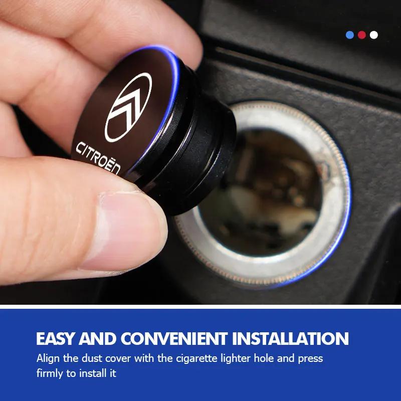 ARM3 Car Metal Cigarette Lighter Button Cap Dustproof Cover Socket For Citroen Jumper Celysee Cactus Picasso Aircross Saxo Grand