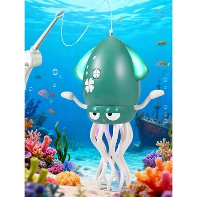 Dancing Squid Moving Electric Octopus with LED Lights Automatic Obstacle USB Includes Fishing Pretends To Perfect for Indoor and Shaking Plush