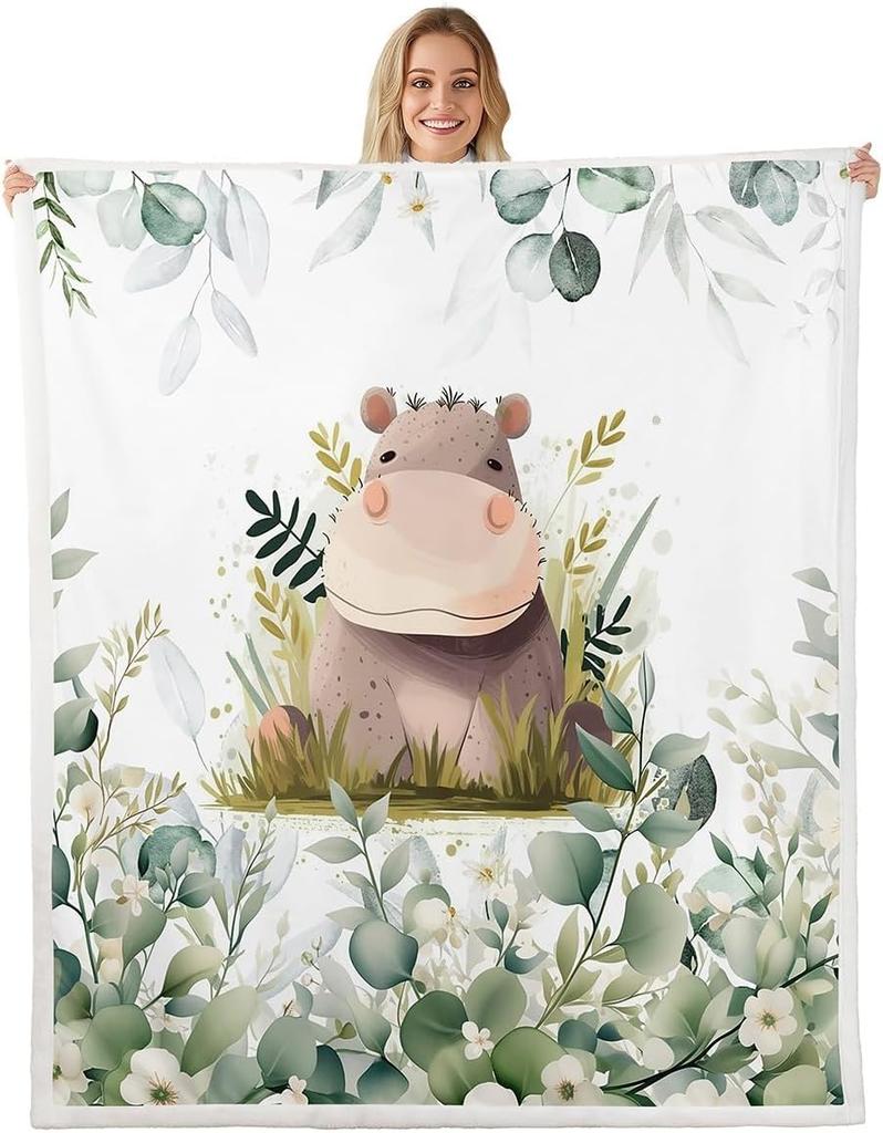 Cute Meerkat Blanket Soft Fleece Throw Animal Lover Gift Kids Room Decor Floral Design Home Decoration