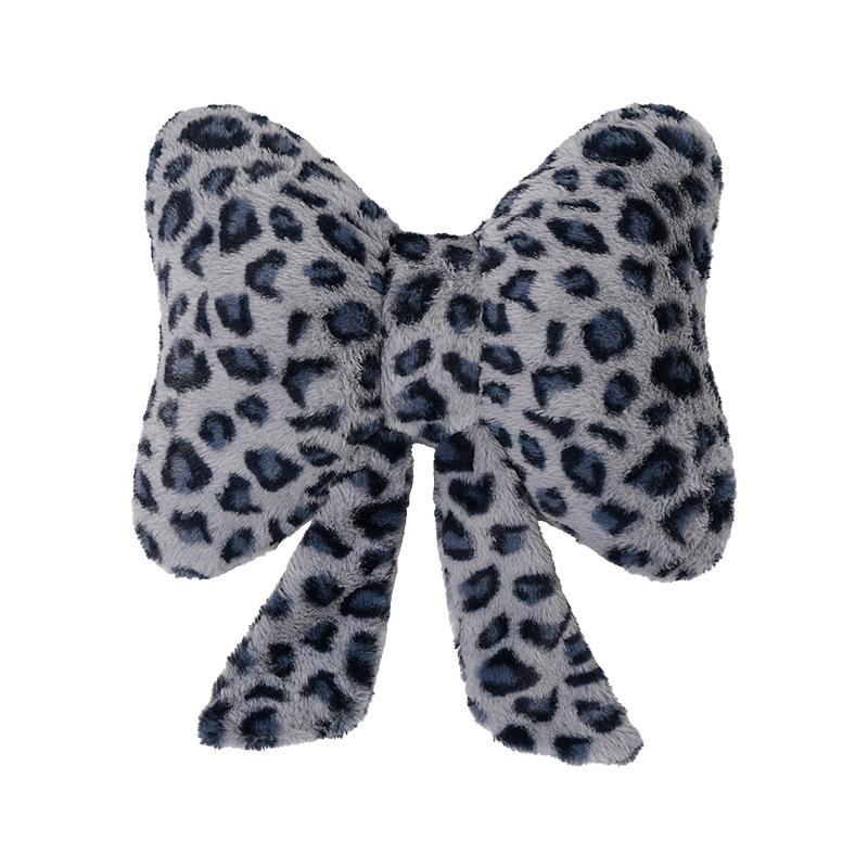 Bow Leopard Print Car Headrest Car Seat Decoration Neck Pillow Protection Pillow Plush Comfortable Seat Cushion Lumbar Support