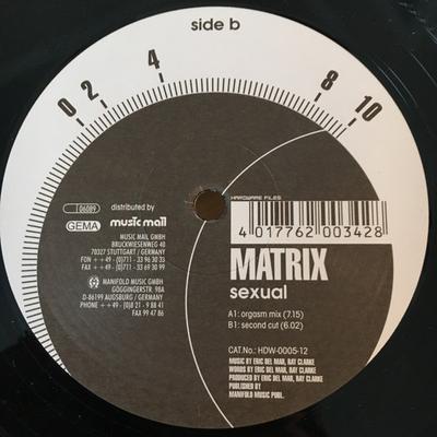 Disco de 12 pulgadas MATRIX Sexual HDW000512 Archivos de Hardware 2000 Alemania Danza Electrónica Usado