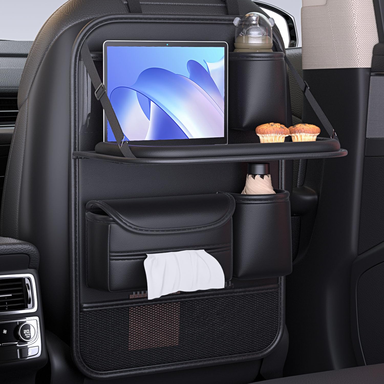 

Hopeholic Car Table for Back Seats Car Seat Back Back Seat Seat Back Tissue Drink Kick Stain Car Convenient Folding Table Black [Improved Model] чёрный