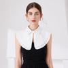 Women's Elegant Turn Down False Collar with Ruffled Trim Decorative Shawl Wrap Scarf Capelet for Dresses Blouse Top