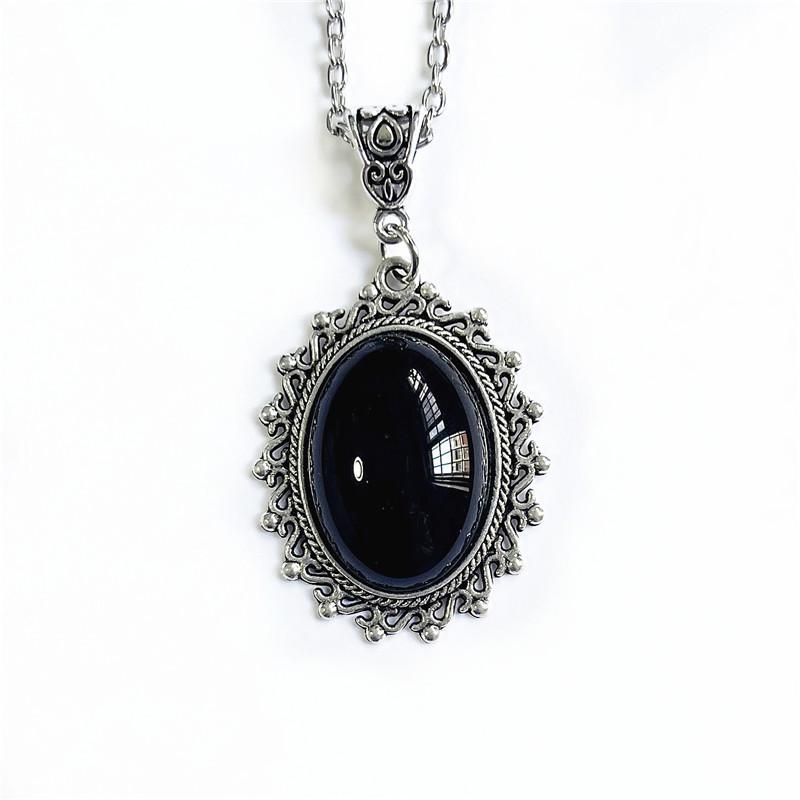 Collana Pendente Gotica Nera Per Donna Con Catena a Croce in Lega Accessorio Gioiello