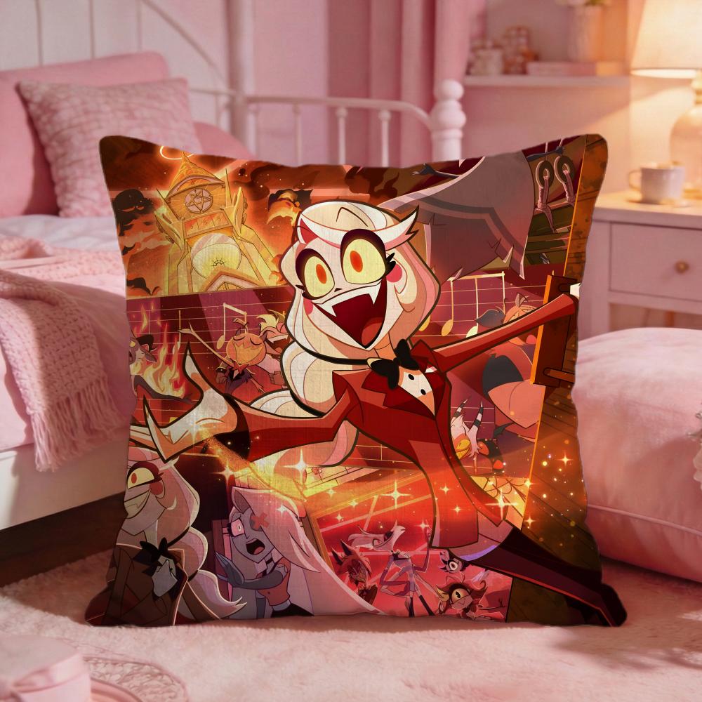 Hazbin HHotels Game Hot Cushion Cover Premium Comfort Reversible Pillow Cove Two In One Design For Any Room Car Interior