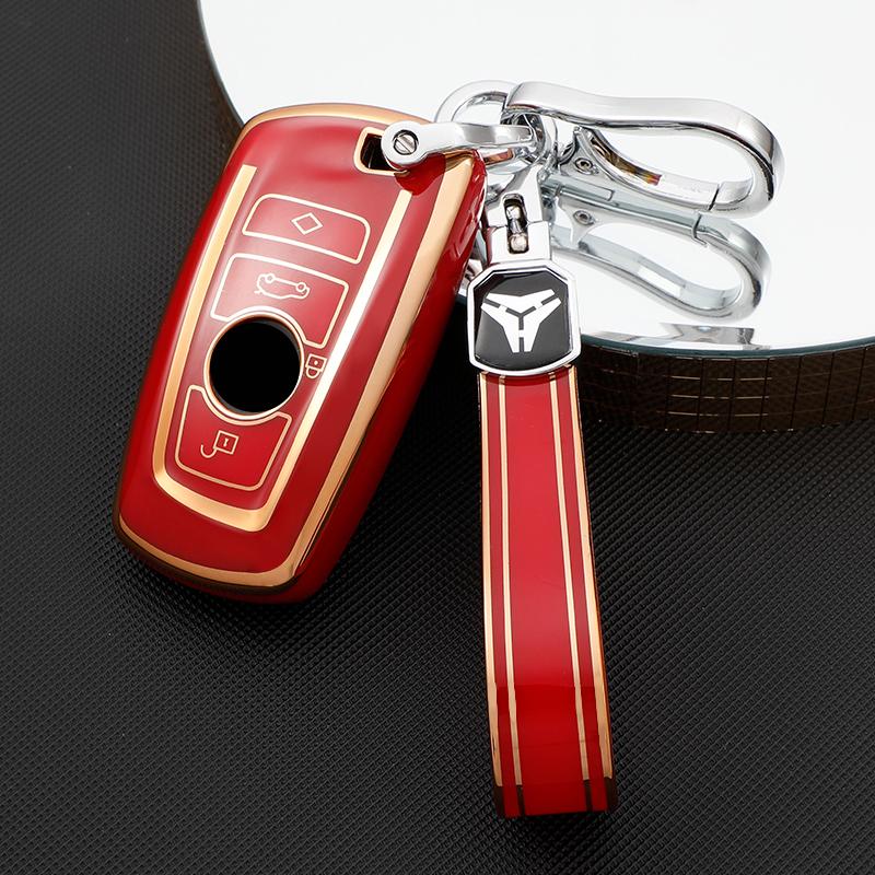 

Для BMW чехол для ключей из ТПУ, чехол для ключей X1 X2 X3 X5 X6 F10 F20 F30 F15 F11 F25 525i 530i F48 E60 E87 M3 M4 G30 G20, аксессуары для ключей key case set 1 красный