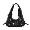 Street Style Large Pu Clutch Bag With Metal Rivets For Daily Use
