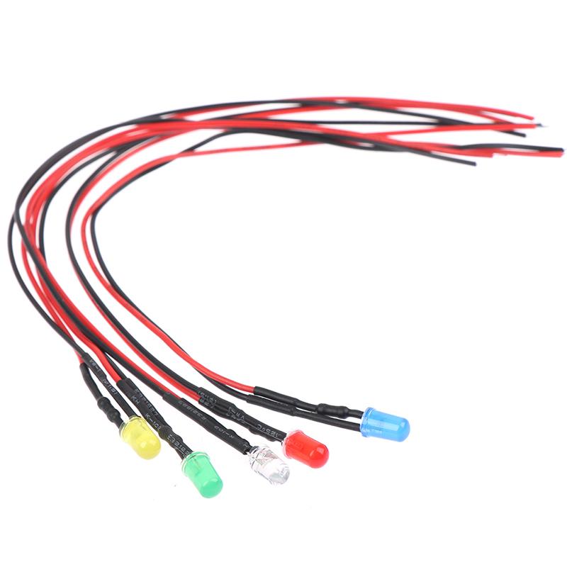 5Pcs 5Mm Super Bright Light Emitting Diode 20Cm Indicator Light