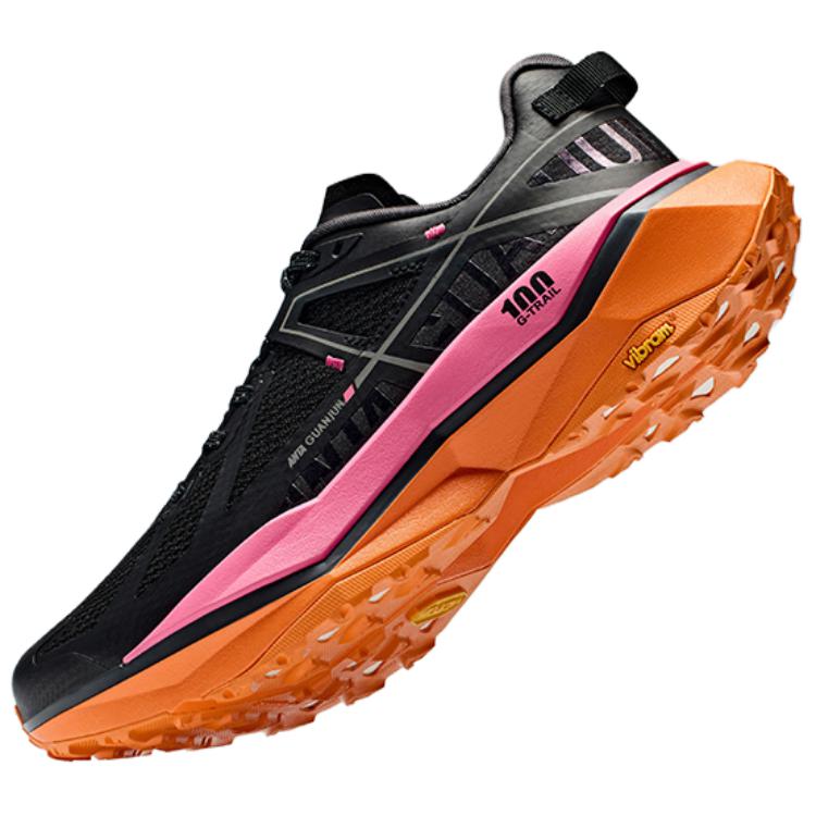 Anta Comfortable Breathable Shock Absorbing Durable Low Top Running Shoes Women sneaker Black Pink 122436617AS-4