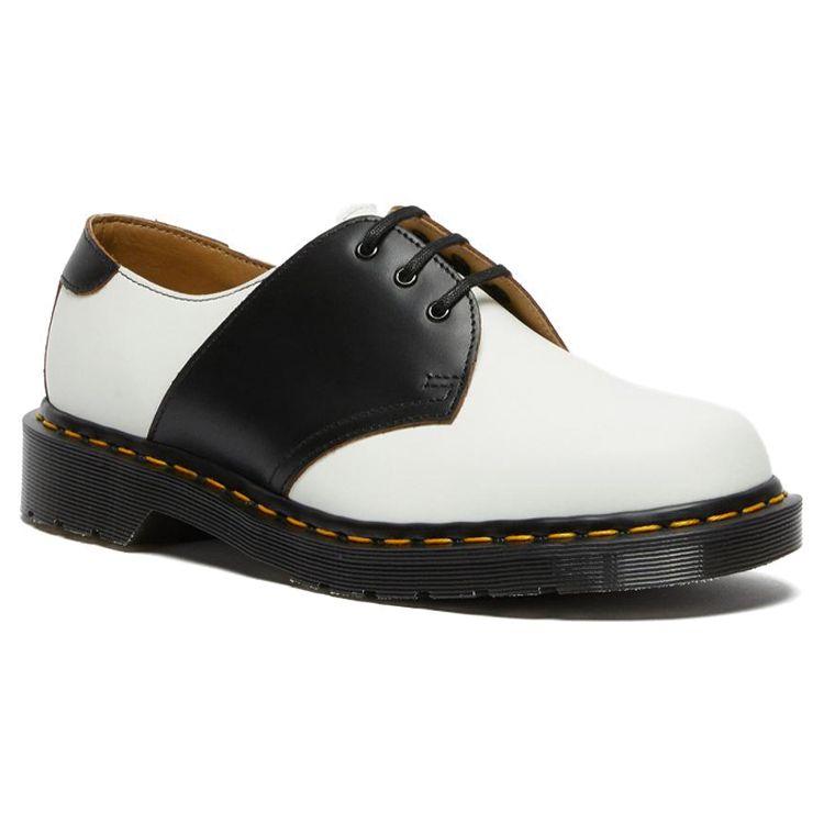 Dr. Martens 1461 British Style Leather Fashion Casual Flat Shoes Women Shoes Black White 26710101