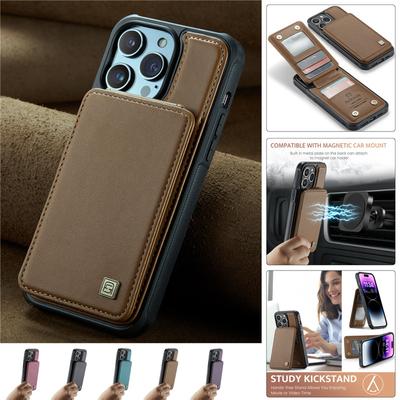 Magnetic Flip Leather Wallet Card Phone Case for iPhone 17 Pro Max Air 16 15 Plus 14 13 12 11 Samsung S25 FE S24 Ultra S23 Plus S22 S21 A56 Back Cover