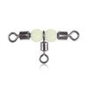 10 Pcs/set Fishing Rolling Barrel Swivels Connector T-shaped Solid Ring Fishing Tackle With Luminous Bead
