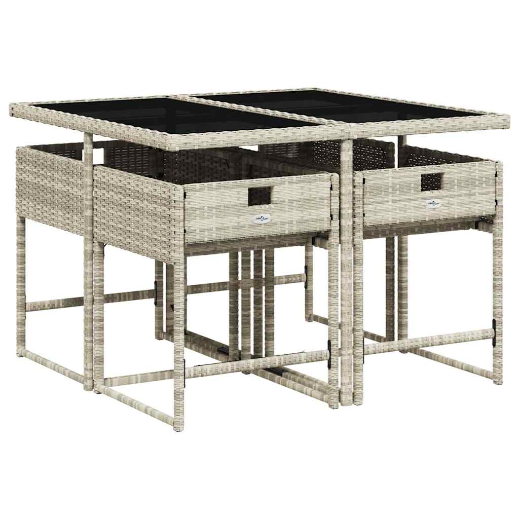Vidaxl 5-Cz. Garden Furniture Set With Cushions, Light Grey
