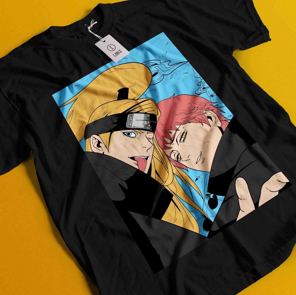

Deidara Tshirt Itachi T-Shirt Naruto Shirt Madara Kakashi Sasori Anime Akatsuki XL