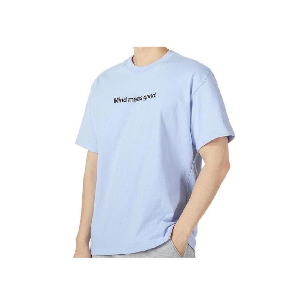 Nike Loose Patterned Letter Print Round Neck Casual T-Shirt Men Tops Light-Sea-Blue DQ1906-548