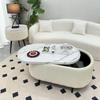Stylish Compact Storage Combo: Round Coffee Table & Sofa Side Table Set
