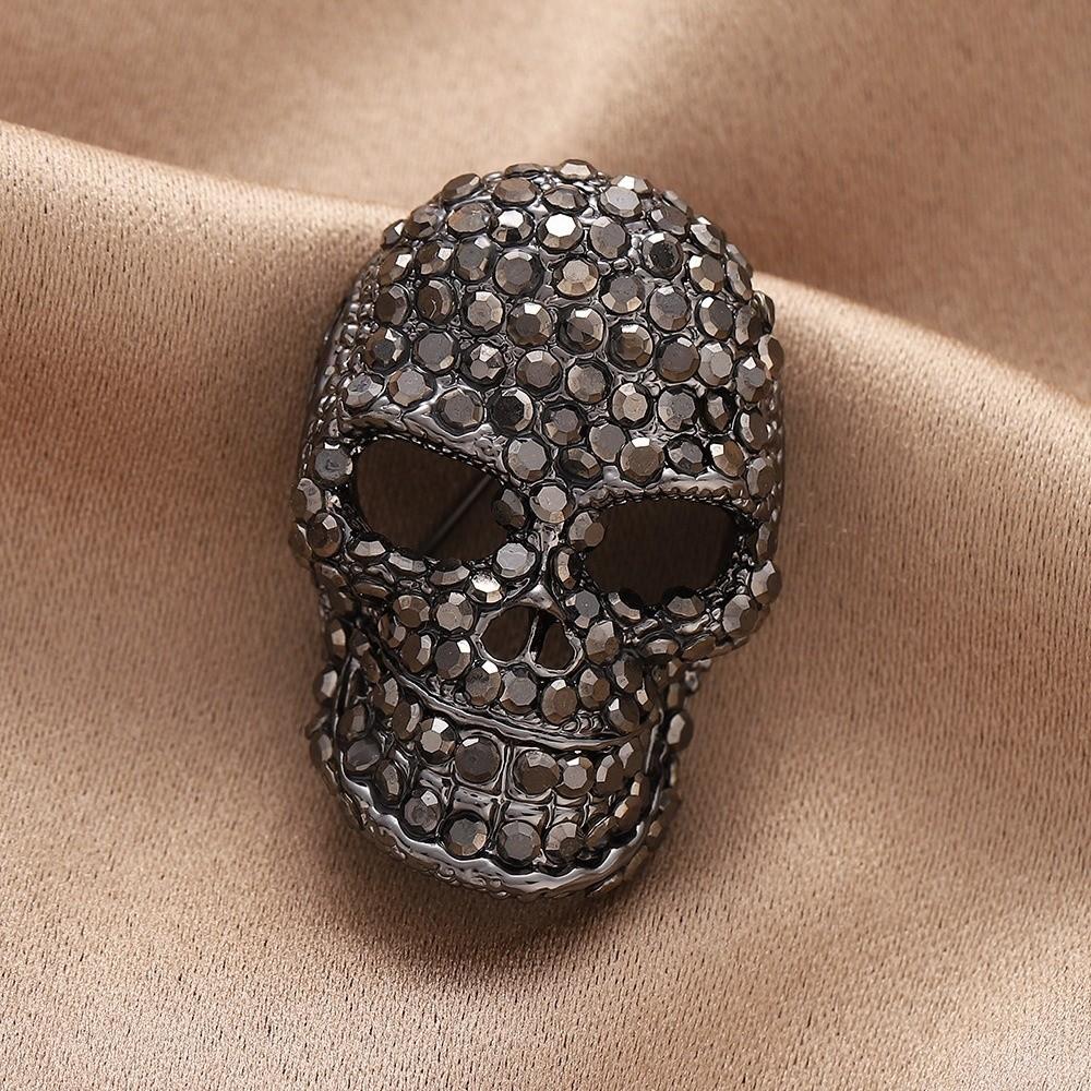 Punk Style Halloween Skeleton Brooch Zinc Zinc Zinc Alloy Gothic Skull Badge Lapel Pin Retro Skull Pin  Men