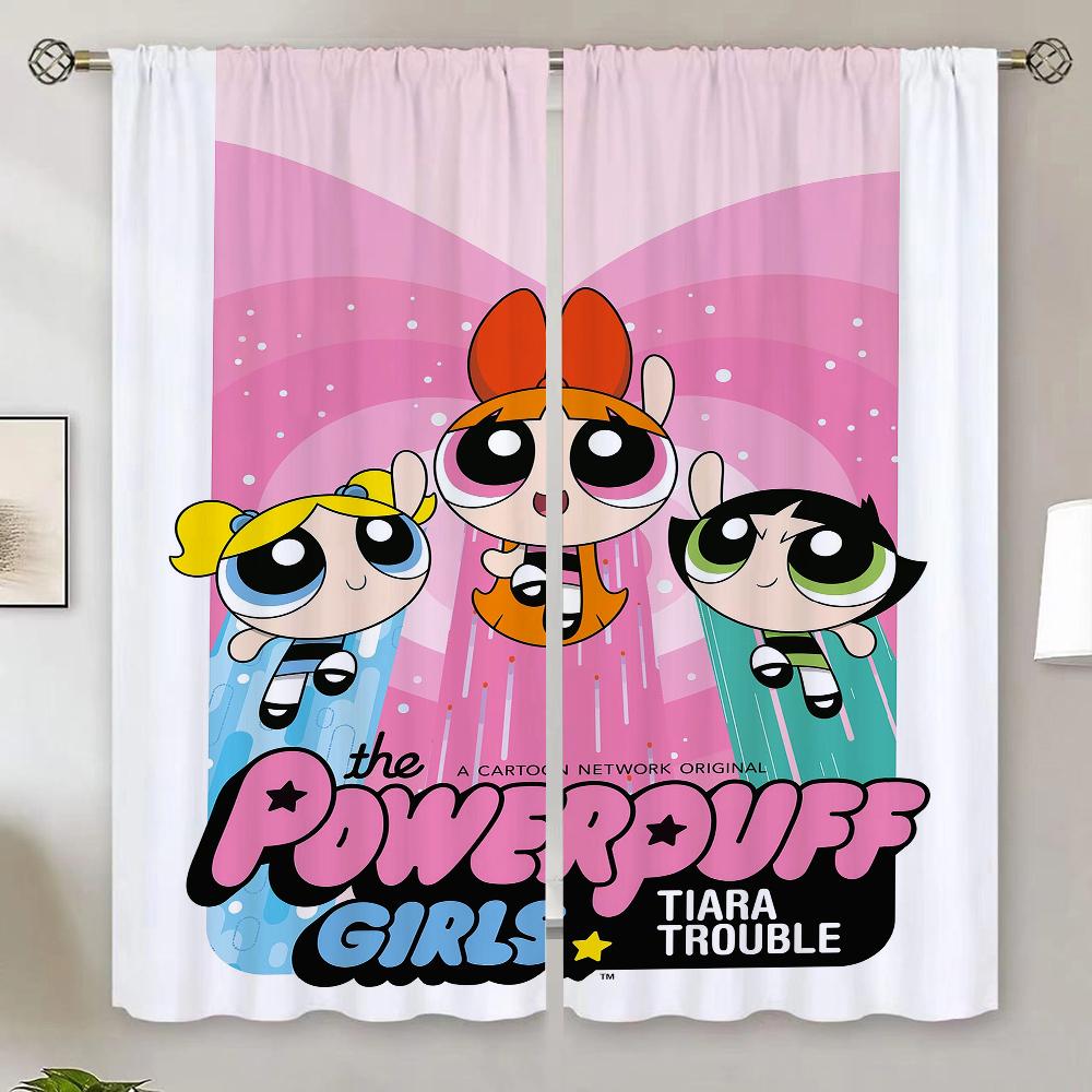 The Powerpuff Girls Kitchen Curtains for Cooking Curtain Rods Blackout Curtain 100% Window Blinds Children's Room Curtains Blind