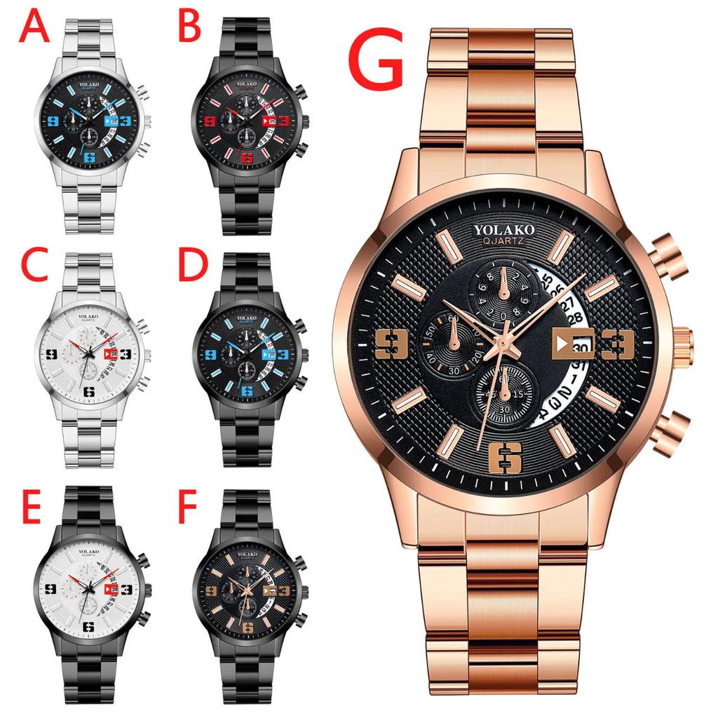 Ceasuri de modă Ceas de afaceri din oțel inoxidabil cu cuarț pentru bărbați Ceas de mână cu calendar Pentru petrecere a timpului liber Sporturi în aer liber Alergare Muncă