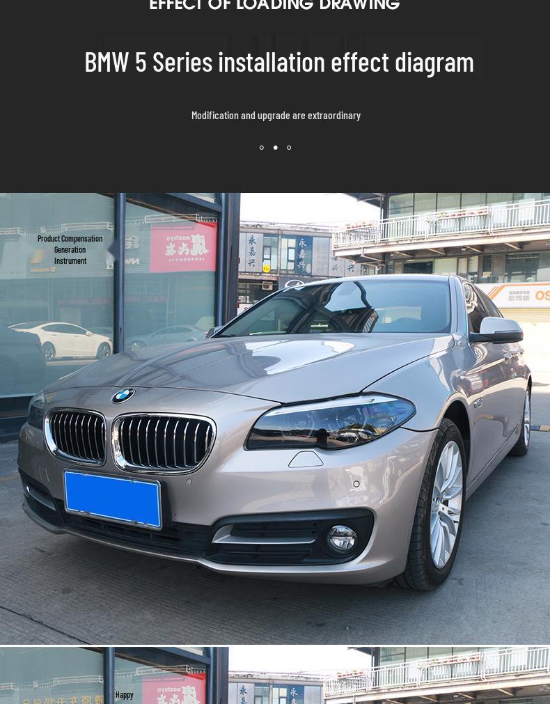 LED Daytime Running Lights & Ozum Laser Bi-Xenon Lens Headlight Assembly for 2011-2017 BMW 5 Series.