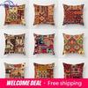 Ethnic Style Pattern Square Polyester Pillowcase Sofa Living Room Decorative Cushion Cover Bedroom Bedside Pillow Cover