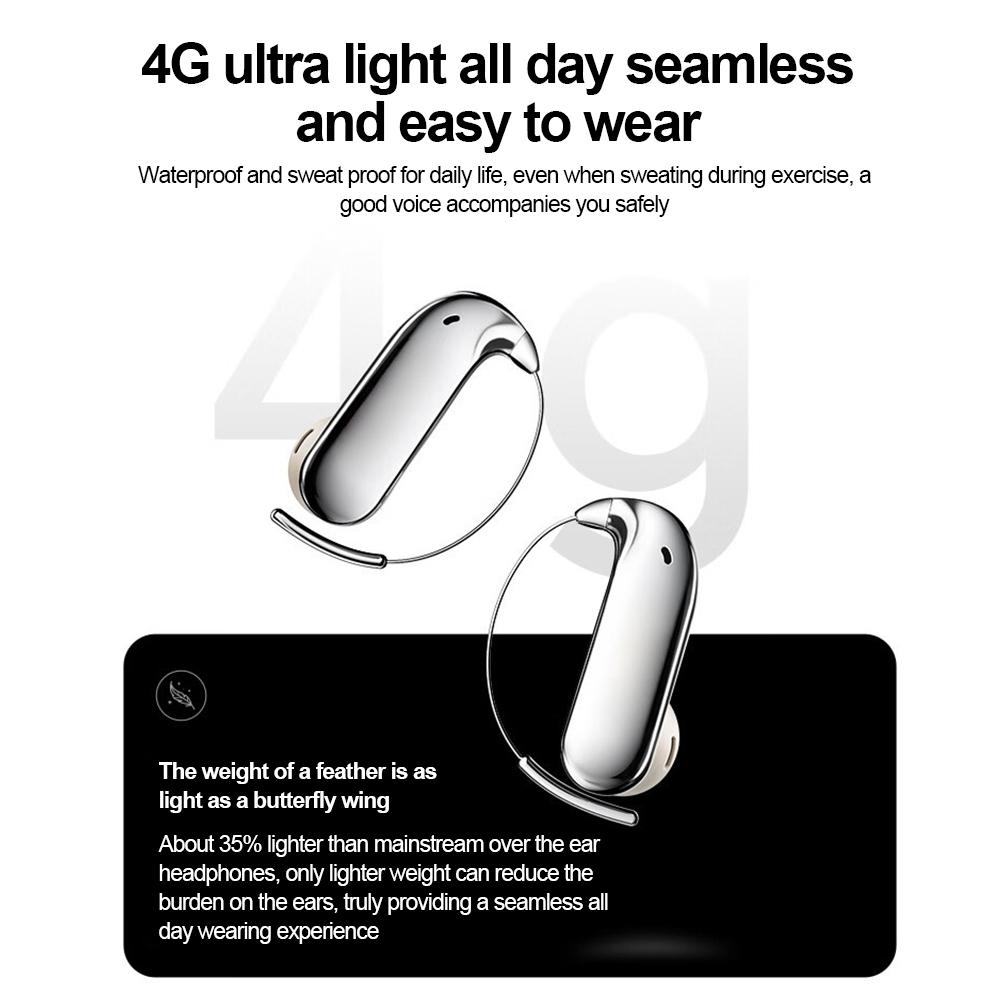 Kabellose Bluetooth 6.0 Ohrhörer Ohrbügel Ohrstöpsel Wasserdichte Sportkopfhörer HiFi Stereo Geräuschunterdrückung Headsets für Telefon