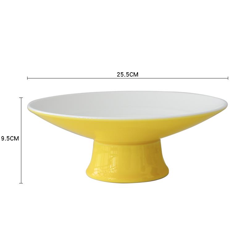 Ceramic Plate Fruit Tray Stilt Refreshment Tray Hand Painted Plum Decoration Plate Dessert Snack Dishes Salad Bowl Tableware