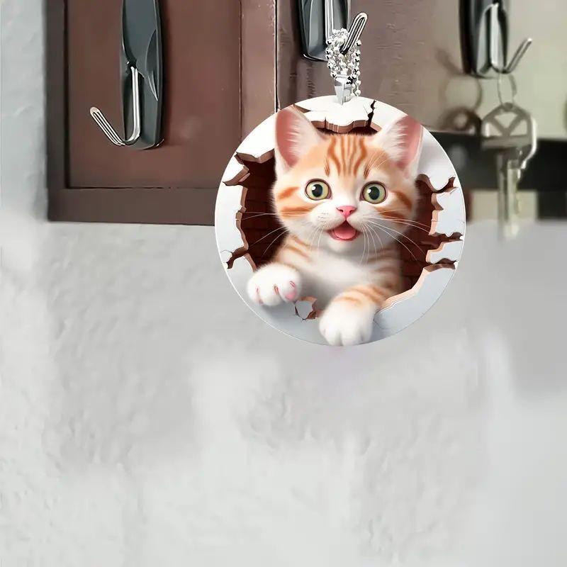 Christmas Charming Acrylic Cat Hanging Decoration Fun Car Interior Ornament For Christmas