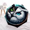 1pc Moonlit Yin-Yang Owl Umbrella with Plastic Handle,Suitable for All Seasons Home Travel Outdoor UmbrellaDD1747