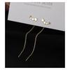 Lovely Simple Stylish Star Drop Earrings For Women Shiny White Zircon Exquisite Versatile Female Long Chain Tassel Earring Gifts
