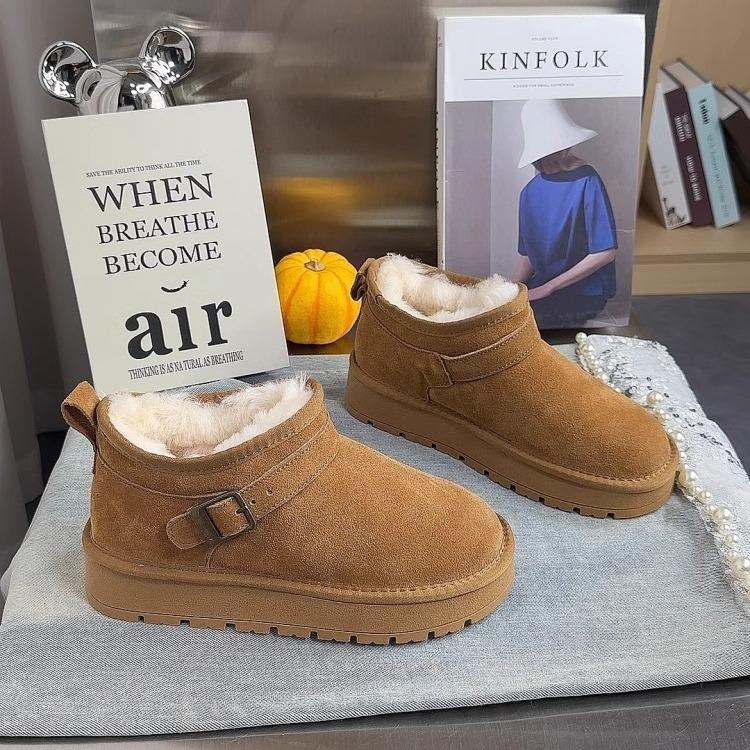 Soft leather version~ Northeast snow boots short boots 2025 winter new velvet thickened warm thick-soled non-slip cotton boots for women