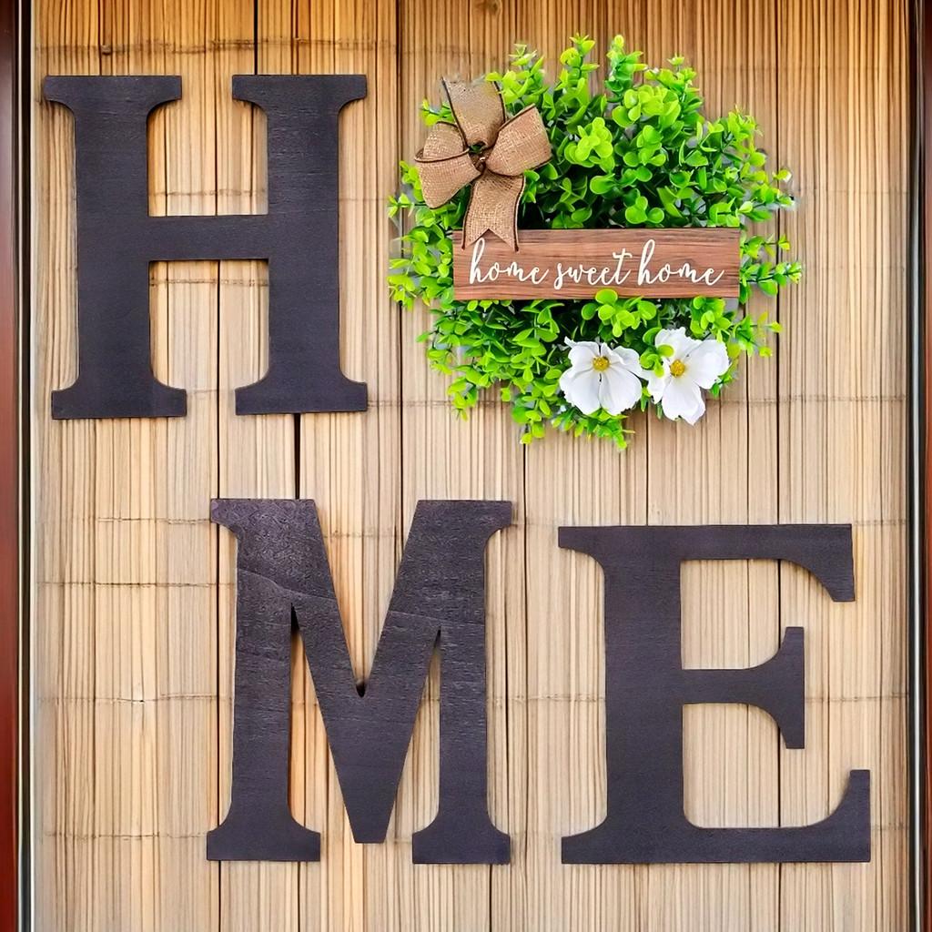 Home Letter Wall Plaque Made Of Plastic And Fabric For Indoor And Outdoor Space Decor