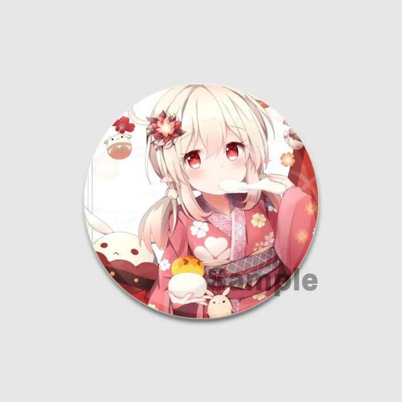 32/44/58mm Klee Pin Round Cartoon Funny Snap-in Brooche for Backpack Cothes Accessorie Anime Genshin Impact Collection Badge Hat Decoration